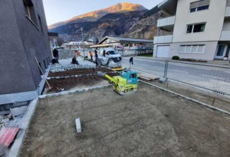 Baggerarbeiten, Aussengestaltung, Baustelle